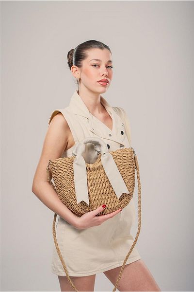 Galat Ççs Women's 17938 Straw Bag with Shoulder Strap