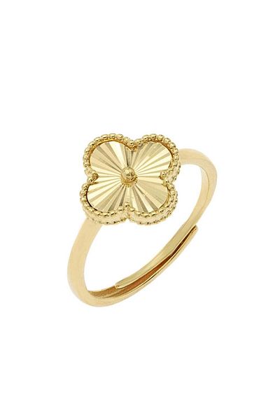 Bijuteria SORELLY Gold Plated Silver Ring Flower with Stripes