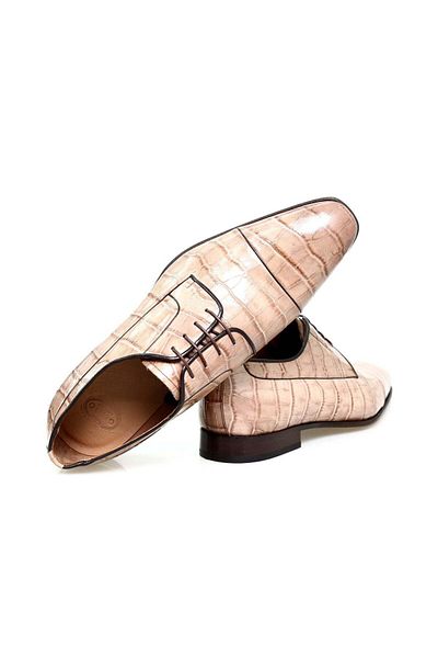 FRANCO CALVANI Beige Color Laceless Genuine Leather Men's Shoes