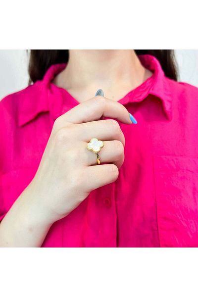 Bijuteria SORELLY Silver Ring Flower with Mother of Pearl 1.5 cm