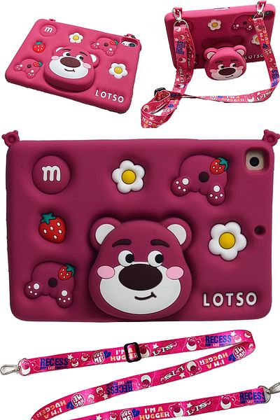 TEKNETSTORE iPad 11 A16 2025 10Th Generation 10.9 Compatible Case Teddy Bear Lot Children's Fun Protective Case with Hanging Stand
