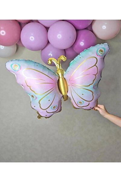 ATAKENT PARTİ بالون ريترو على شكل فراشة ذهبية اللون مزين برقائق الفراشة مقاس ...