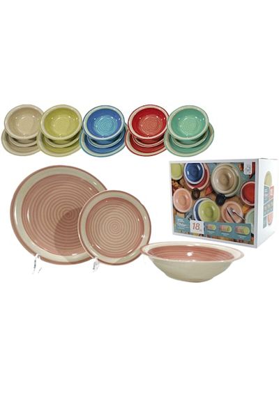 Gusto Casa Dinnerware Set, Gusto Casa 18 pieces, 6 different colors in the same set