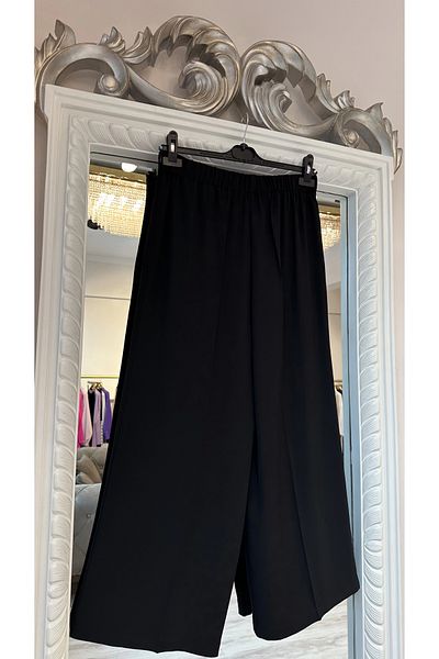 Sentez Fabric Trousers with Elastic Back - Black
