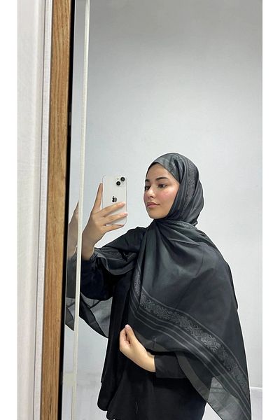 AMİNENESİL Ethnic Plain Ethnic Smoked Color Shawl