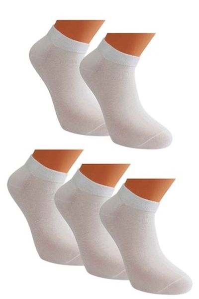 OEM Set 5 Pairs - Men's Fine Knit Socks, White, Size 39/42