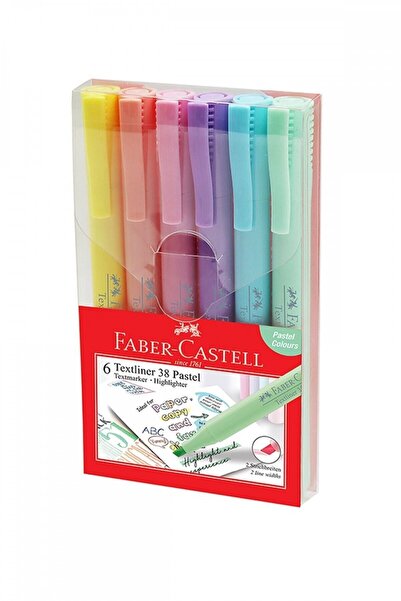 Faber Castell Çok Renkli Faber-castell Fosforlu Kalem 38 Pastel 6lı Poşet*2021