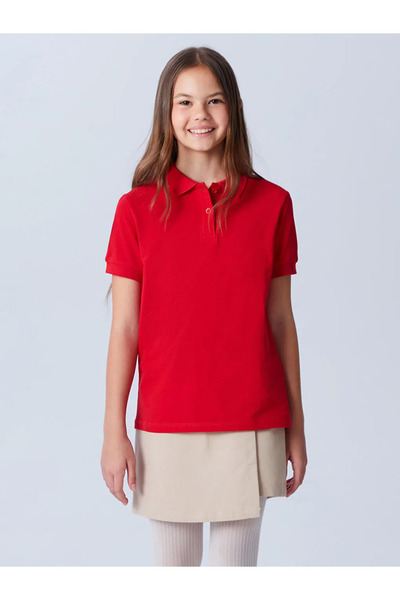 LC Waikiki Lcw kids red polo collar girl's t-shirt