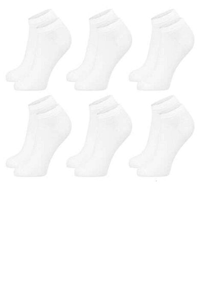 OEM Set of 6 Short Socks, Cotton, for Men, Sokko, White, Size 42-44