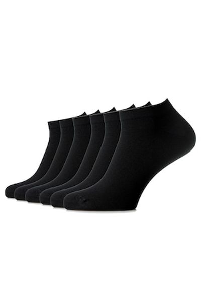 OEM Short Cotton Socks without Seam - Pack of 6 Pairs for Men, 44-46, Black
