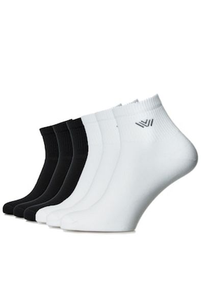 OEM Set 6 pairs of dynamic socks made of combed cotton, seamless, men's, black-white, 41-43