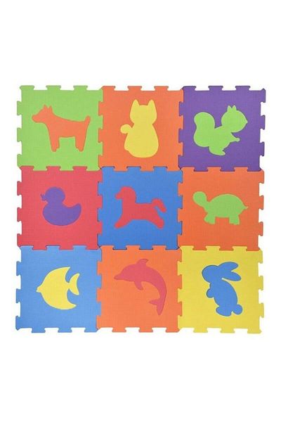 OEM Puzzle play mat, animals, foam, multicolor, 9 pieces
