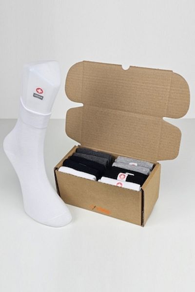 OEM Box of 10 Pairs of Men's Socks, Seamless, Pressure-Free, Bamboo, Long, Multicolor