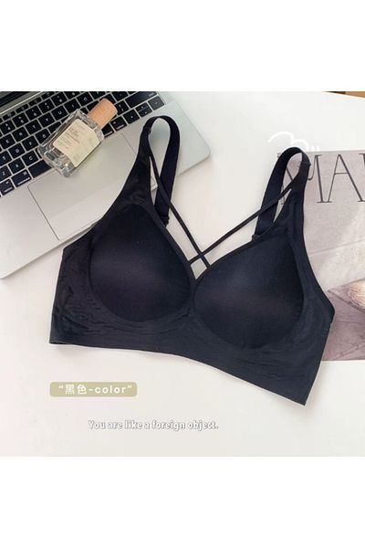pae Breathable Ultra-Thin Seamless Gathering Ice Silk Ghost Rope Detailing Anti-Sweat Bra