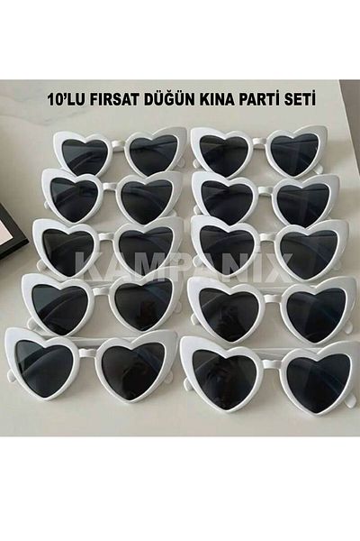 KAMPANİX Bridal Eyeglasses with Hearts 10 Pieces Opportunity Set Bridesmaid Wedding China Party Celebration Bride to Be