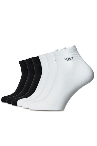 OEM Set 6 pairs of dynamic socks made of combed cotton, seamless, men's, black-white, 41-43