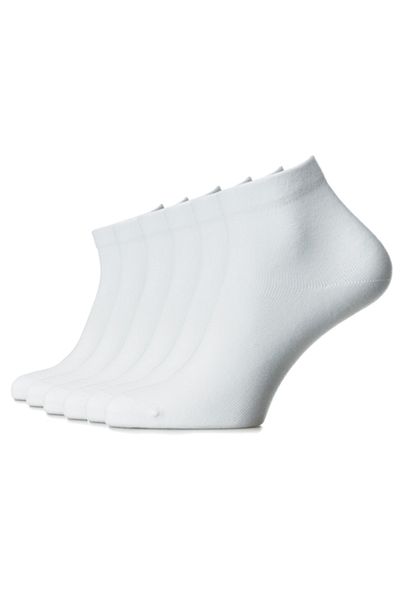 OEM Set 6 pairs short cotton socks combed without seam, 44-46, white