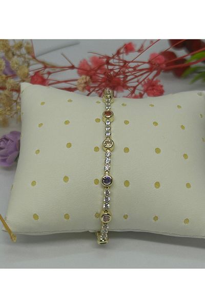 ısıkkonya Stainless Tarnish Colorful Natural Stone Bracelet [Allergy-Free Product].