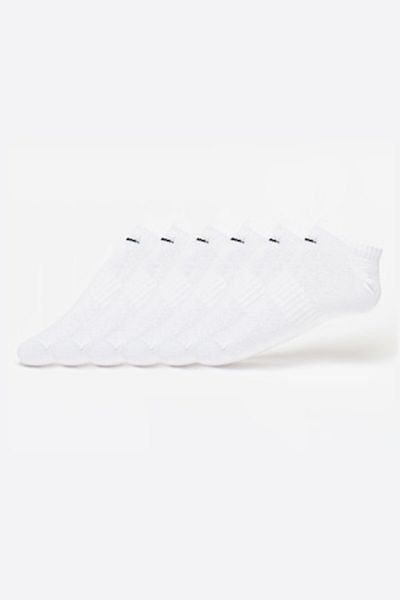 Nike , Set de sosete usoare pana la glezna pentru antrenament Everyday - 6 perechi, Alb, M