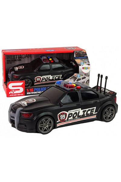 REBELS Black Police Car Toy with Lights and Sounds