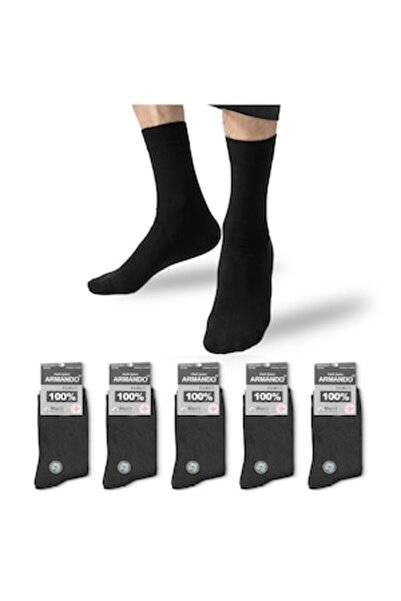 ARMANDO - Set of 5 men's socks, cotton, black, EU 43-46