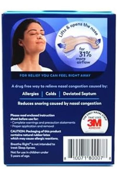 Breathe Right Nasal Strips, Large, Tan 30 ea