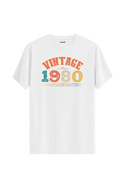 Colermi 1980 Echo Vintage T-Shirt Birthday Gift Crew Neck Unisex Vintage Tshirt