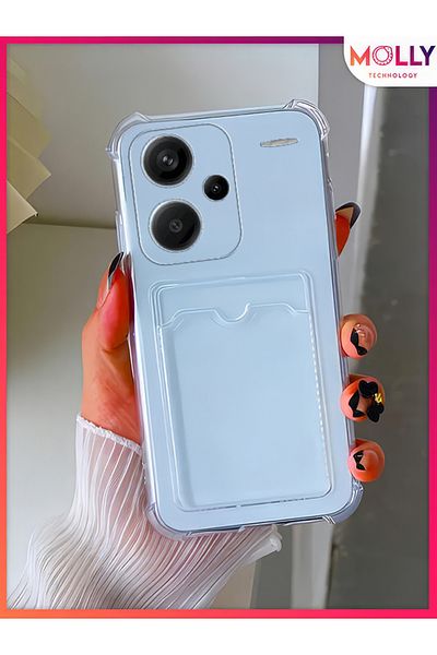 Molly Transparent Silicone Case with Card Pocket for Xiaomi Redmi̇ Note 13 Pro Plus