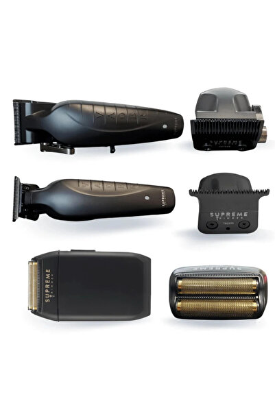 Supreme Trimmer Siyah Vader Crunch 3’lü Tıraş Makinesi Seti – Saç Sakal Kesim Tıraş Makinesi