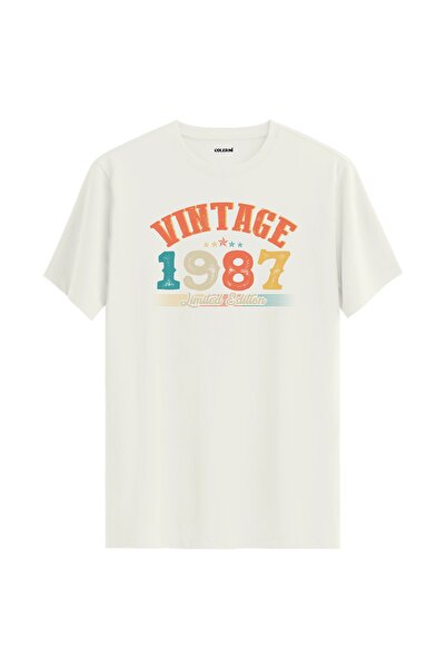 Colermi تي شيرت Echo Vintage لعام 1987 هدية عيد ميلاد برقبة دائرية للجنسين تي...