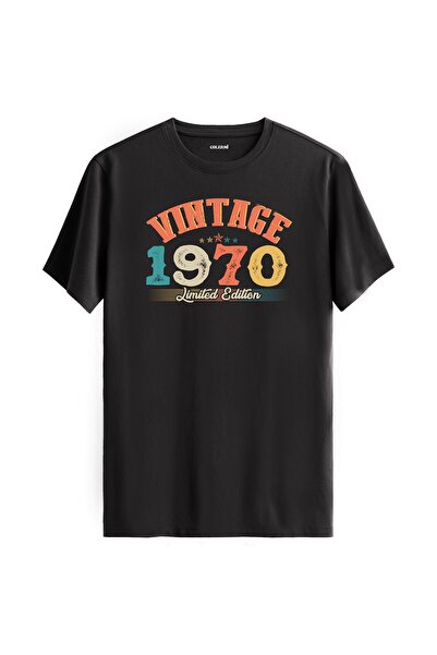 Colermi تي شيرت Echo Vintage لعام 1970 هدية عيد ميلاد برقبة دائرية للجنسين تي...