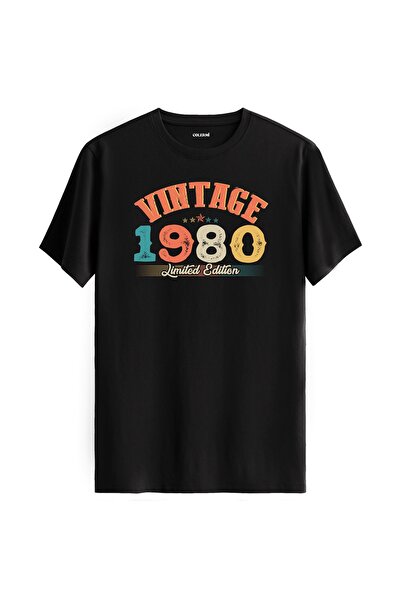 Colermi تي شيرت Echo Vintage لعام 1980 هدية عيد ميلاد برقبة دائرية للجنسين تي...