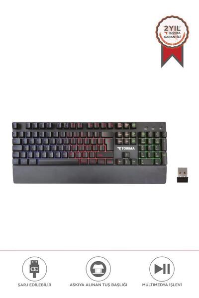 Torima TK-10 Kablosuz Mekanik Hisli Şarj Edilebilir RGB Işıklı Wireless Gaming Klavye
