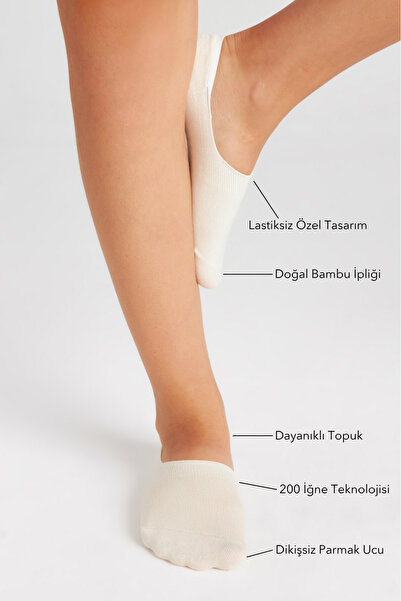 bamboo star Bamboo Women's Ballerina Socks Seamless Invisible Anti-Slip Heel Silicone Premium Assortment Pack of 6