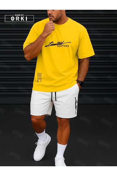 EFFRENATU Orki Limited Edition – Oversize Yellow T-Shirt & White Shorts Combination