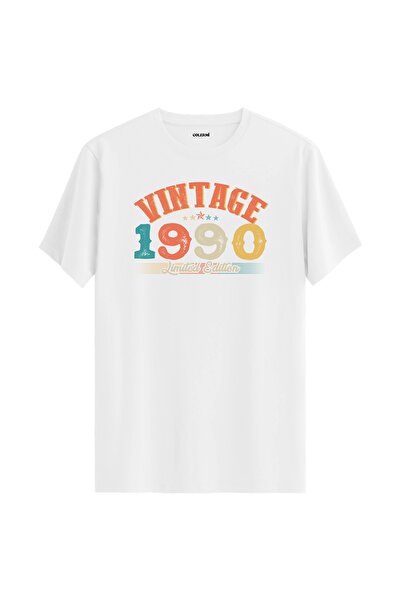 Colermi 1990 Echo Vintage T-Shirt Birthday Gift Crew Neck Unisex Vintage Tshirt