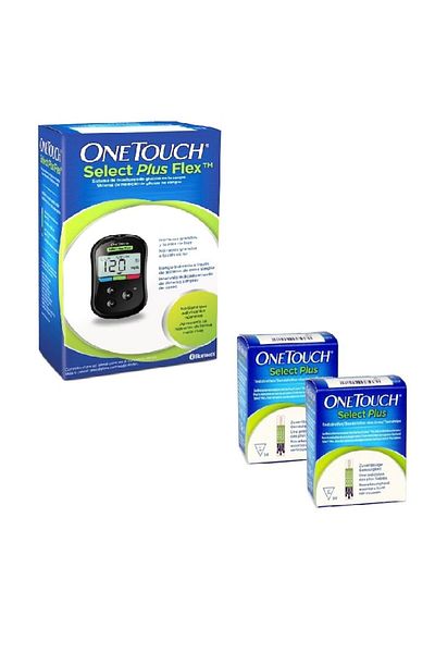 The One Touch Set Glucometru One Touch Select Plus, 110 teste glicemie, 110 lansete