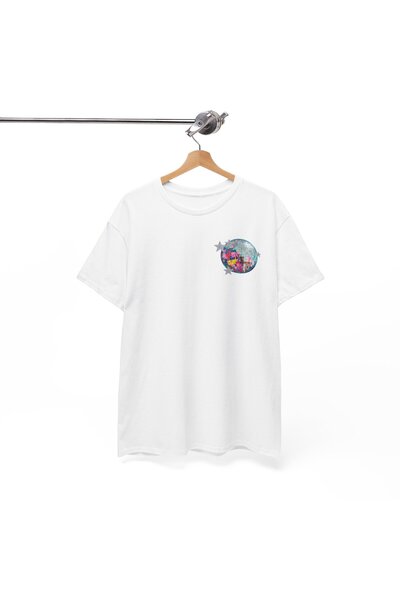 Tubinyoo تي شيرت كبير الحجم للجنسين بنمط كرة ديسكو صغيرة