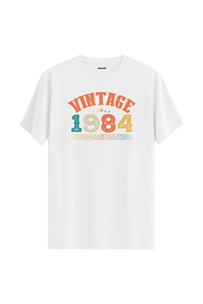 Colermi تي شيرت Echo Vintage لعام 1984 هدية عيد ميلاد برقبة دائرية للجنسين تي...