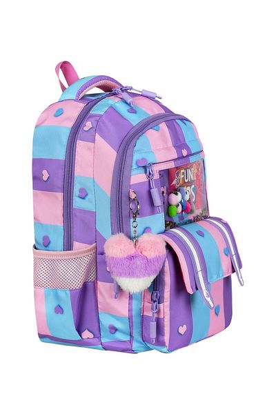 Dadacuq Multi-Compartment'Fun Kids' School Bag with Lid Lunch Box and Pen Holder Triple School Set Ddcq2922