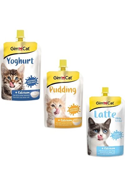 Gimcat Puding-Yogurt-Latte Cat Milk Kalsiyumlu Sıvı Kedi Sütü Karışık Paket (3 Adet)