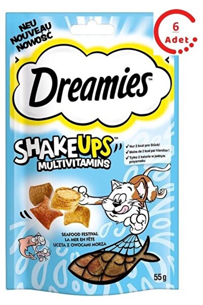 Dreamies Shakeups Multivitaminli Deniz Ürünleri Kedi Ödül Maması 55 gr x 6 Adet