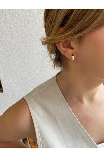 marsel aksesuar Xuping Minimal Klasik Gold Klipsli Halka Küpe