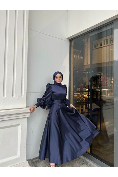 DİSE KADIN LACİVERT SAHRA TESETTÜR ABİYE