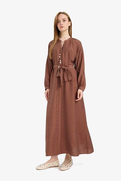 DeFacto New Season Relax Fit Judge Collar Long Sleeve Dress