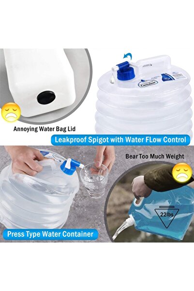 Genel Markalar ® Musluk Kapaklı Akordiyon Portatif 10 Litre Bidon Container Kova