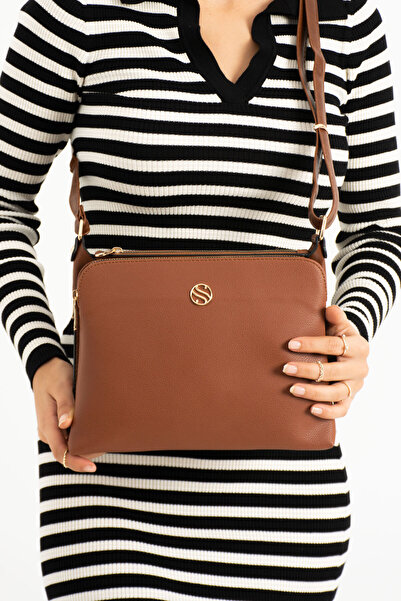 Sanmorris 1329 Kadın 4 Bölmeli Suni Deri Ayarlanabilir Çapraz Askılı Postacı ...