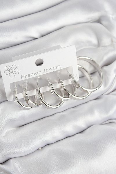Skygo Brass Ring Model Silver Color Women's Set Earrings - Tj-Bkp11048