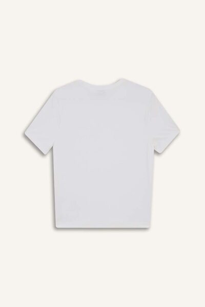 DeFacto DeFactoFit Standard Fit Crew Neck Sportsman Basic Απλό κοντομάνικο λευκό μπλουζάκι D2296AX25SP