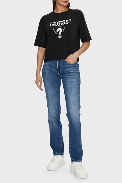 Guess Aurelie Cotton Sequined Relaxed Fit Crew Neck t Shirt V4Yi06I3Z14 t Shi̇rt V4Yi06 I3Z